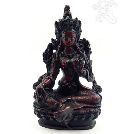 Zöld Tara szobor rezin vörös 14 cm