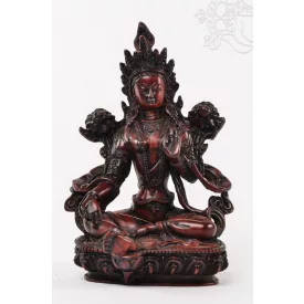 Zöld Tara szobor rezin vörös - 20 cm