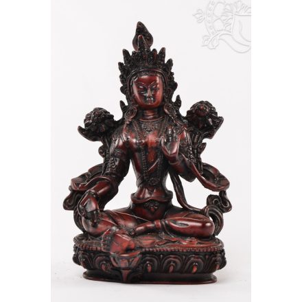 Zöld Tara szobor rezin vörös - 20 cm