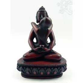   Buddha és Shakti (Samantabhadra) szobor rezin vörös - 12,5