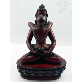   Buddha és Shakti (Samantabhadra) szobor rezin vörös - 16,5 cm