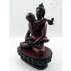 Buddha és Shakti (Samantabhadra) szobor rezin vörös - 16,5 cm