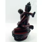 Buddha és Shakti (Samantabhadra) szobor rezin vörös - 16,5 cm