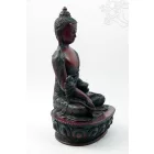 Gyógyító Buddha szobor rezin vörös színű - 20 cm