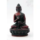 Áldó Buddha vörös színű rezin szobor - 11 cm