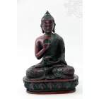 Áldó Buddha vörös színű rezin szobor - 13,5 cm