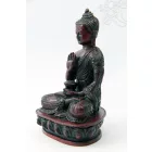 Áldó Buddha vörös színű rezin szobor - 13,5 cm