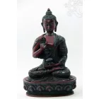Áldó Buddha vörös színű rezin szobor - 20 cm