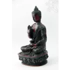 Áldó Buddha vörös színű rezin szobor - 20 cm