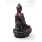 Áldó Buddha vörös színű rezin szobor - 20 cm