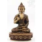 Áldó Buddha csont színű rezin szobor - 20 cm