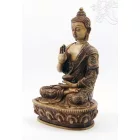 Áldó Buddha csont színű rezin szobor - 20 cm