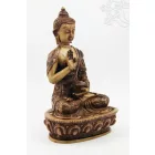 Áldó Buddha csont színű rezin szobor - 20 cm
