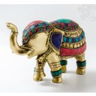 Elefánt szobor réz, kővel berakott - 13,5 cm