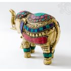 Elefánt szobor réz, kővel berakott - 13,5 cm