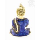 Áldó Buddha réz szobor, kővel berakott - 21cm