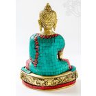 Shakyamuni Buddha réz szobor, kővel berakott - 25 cm