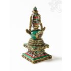 Kővel berakott réz sztúpa - prémium minőségű