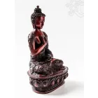 Áldó Buddha szobor, rezin, vörös színű - 27 cm