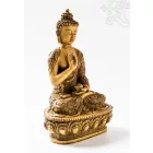 Áldó Buddha szobor rezin csont színű - 27 cm