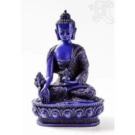 Gyógyító Buddha szobor rezin kék színű - 27 cm