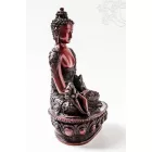 Gyógyító Buddha szobor rezin vörös színű - 27 cm