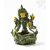 Zöld Tara réz szobor, zöld - arany színű - 14 cm