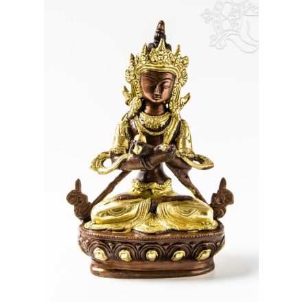 Vajradharma (Dorje Chö) réz szobor, arany-bronz - 20cm
