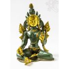 Zöld Tara réz szobor, zöld - arany színű - 27 cm