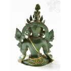 Zöld Tara réz szobor, zöld - arany színű - 27 cm