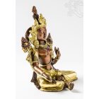 Zöld Tara réz szobor, arany-bronz - 27 cm