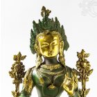 Zöld Tara réz szobor, zöld - arany színű - 38 cm