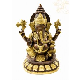 Ganesha réz szobor, arany-bronz - 42 cm