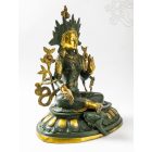 Zöld Tara réz szobor, zöld - arany színű - 48 cm