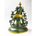 Zöld Tara réz szobor, zöld - arany színű - 48 cm
