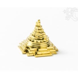 Meru csakra (Srí yantra) réz szobor - 4,5 cm