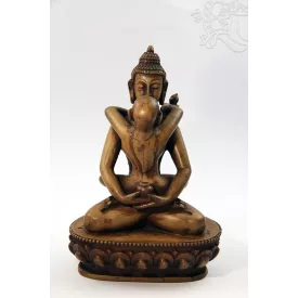   Buddha és Shakti (Samantabhadra) szobor csont színű- 16,5 cm
