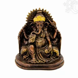 Ganesha színes rezin szobor - 15 cm