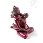 Buddha és Shakti (Samantabhadra) rezin szobor, vörös színű - 8 cm