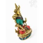 Fehér Tara réz szobor, kővel berakott - 21 cm