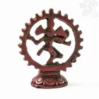 Táncoló Shiva, vörös színű, rezin szobor - 11 cm