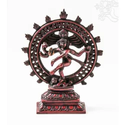 Táncoló Shiva, vörös színű, rezin szobor - 23 cm