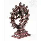 Táncoló Shiva, vörös színű, rezin szobor - 23 cm
