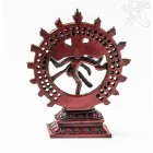 Táncoló Shiva, vörös színű, rezin szobor - 23 cm