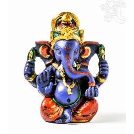 Ganesha kézzel festett rezin szobor - 7 cm