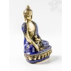 Gyógyító Buddha réz szobor, kék kővel berakott - 21 cm