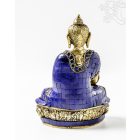 Gyógyító Buddha réz szobor, kék kővel berakott - 21 cm