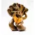 Krishna színes rezin szobor - 19 cm