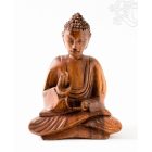 Áldó Buddha fa faragott szobor - 16 cm
