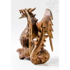 Sárkány fa faragott szobor - 21 cm